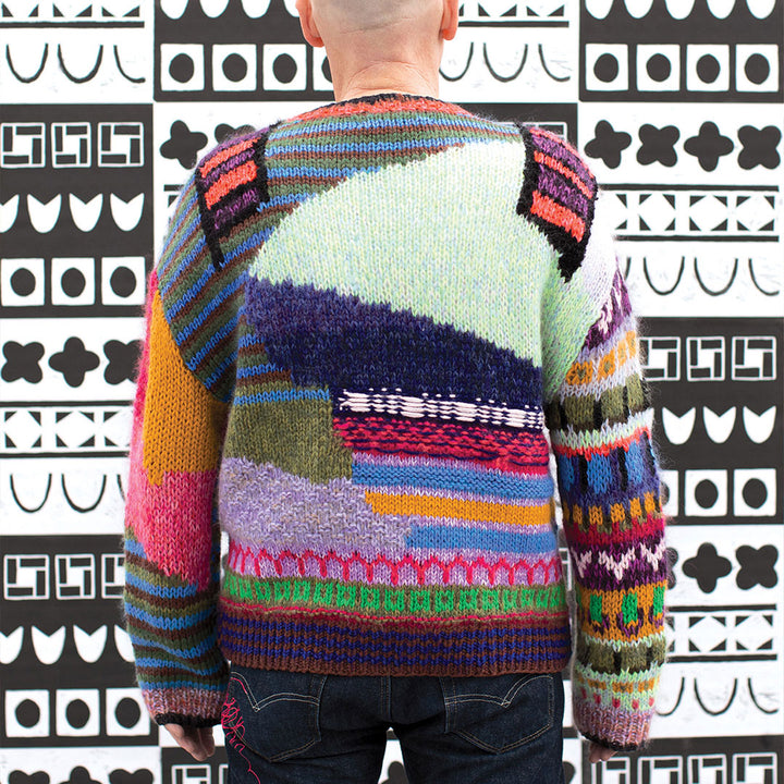 Oversized Collage Crew-Neck Sweater