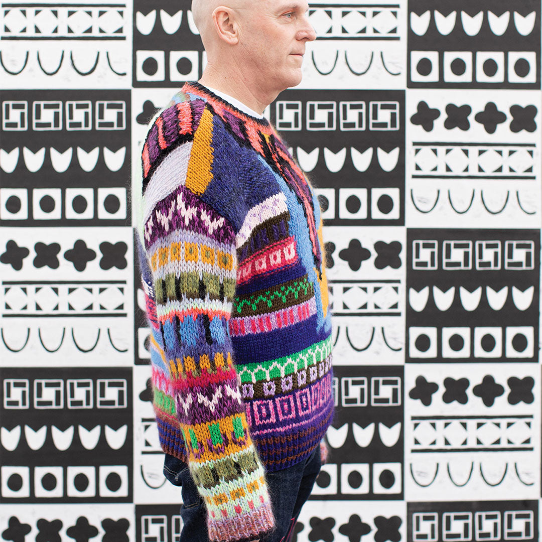 Oversized Collage Crew-Neck Sweater