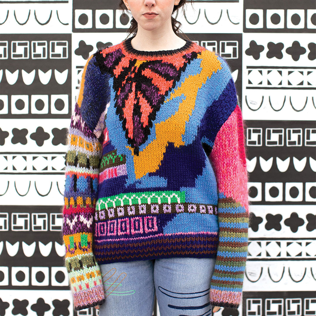 Oversized Collage Crew-Neck Sweater