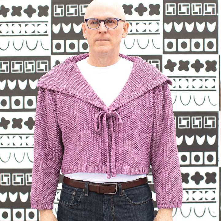 Boxy Cropped Cotton Sailor Sweater