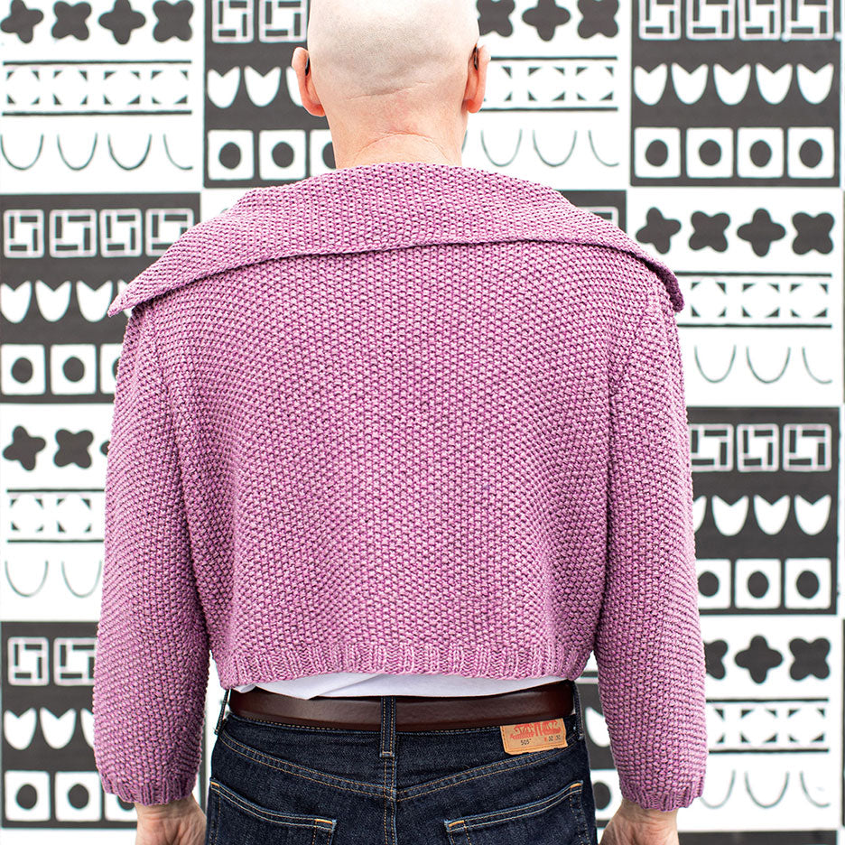 Boxy Cropped Cotton Sailor Sweater