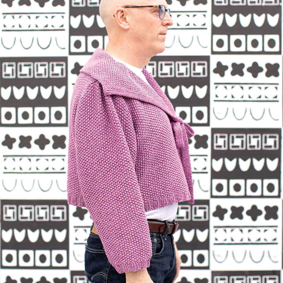 Boxy Cropped Cotton Sailor Sweater