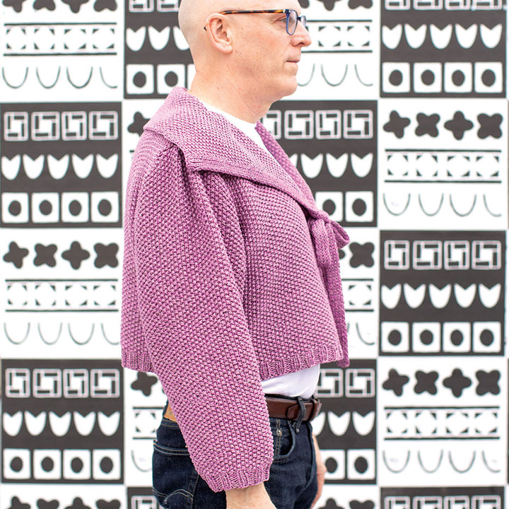 Boxy Cropped Cotton Sailor Sweater