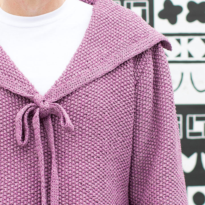 Boxy Cropped Cotton Sailor Sweater