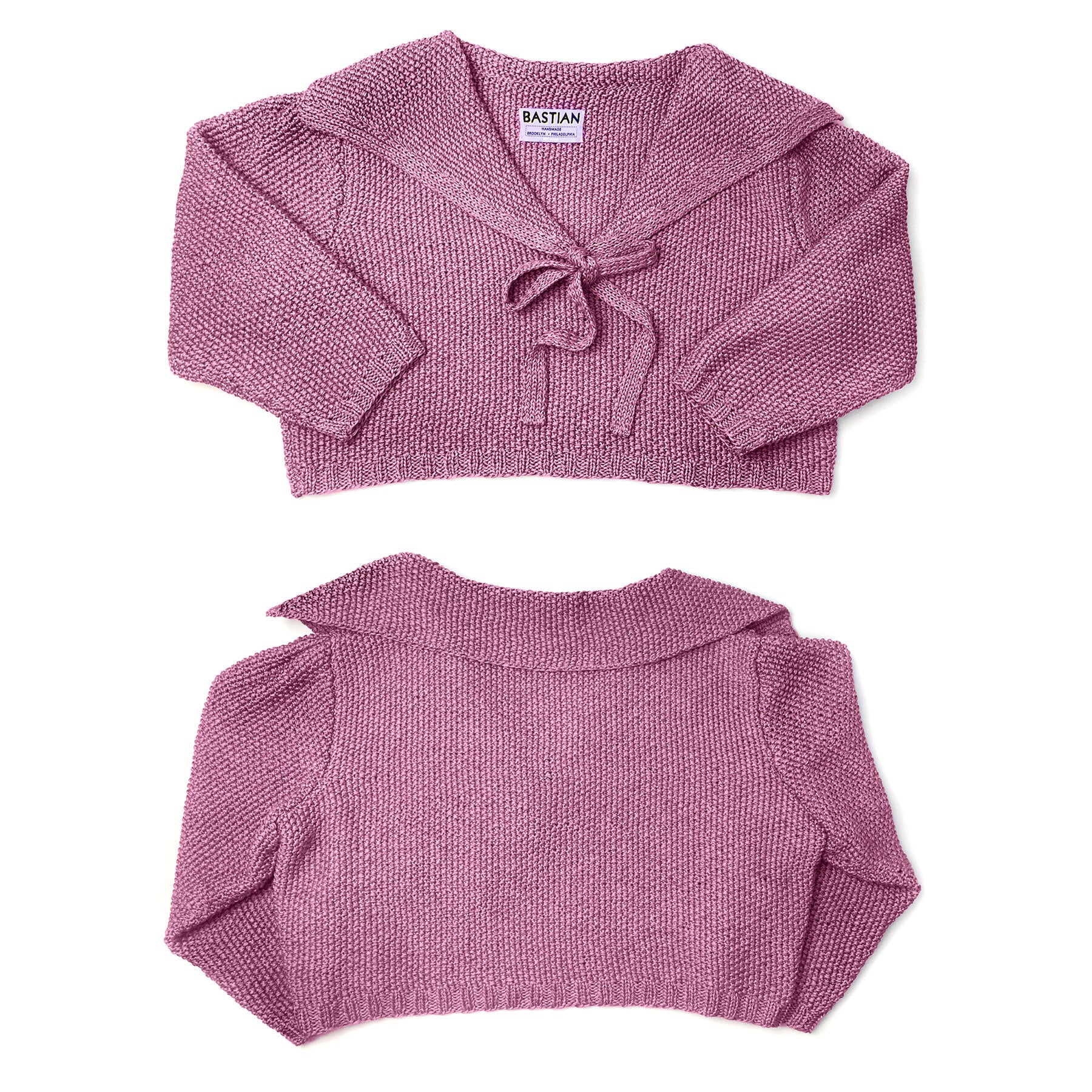 Boxy Cropped Cotton Sailor Sweater
