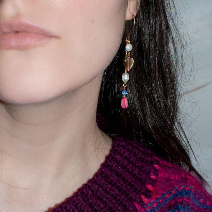 Delaford Pearl Hoop Dangle Earrings