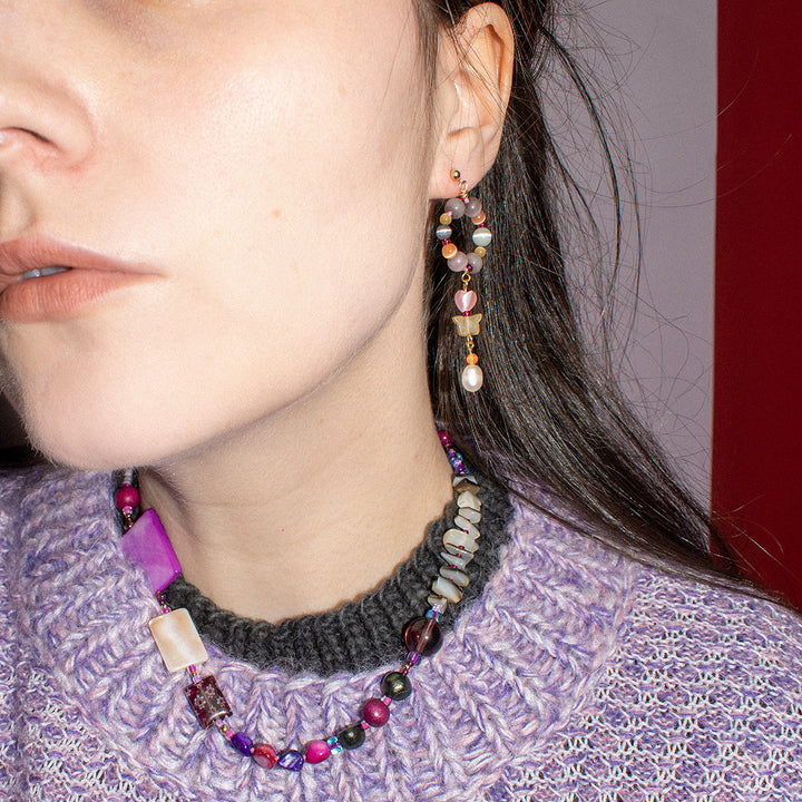 Ferrars Fiber Optic Bead and Shell Earrings