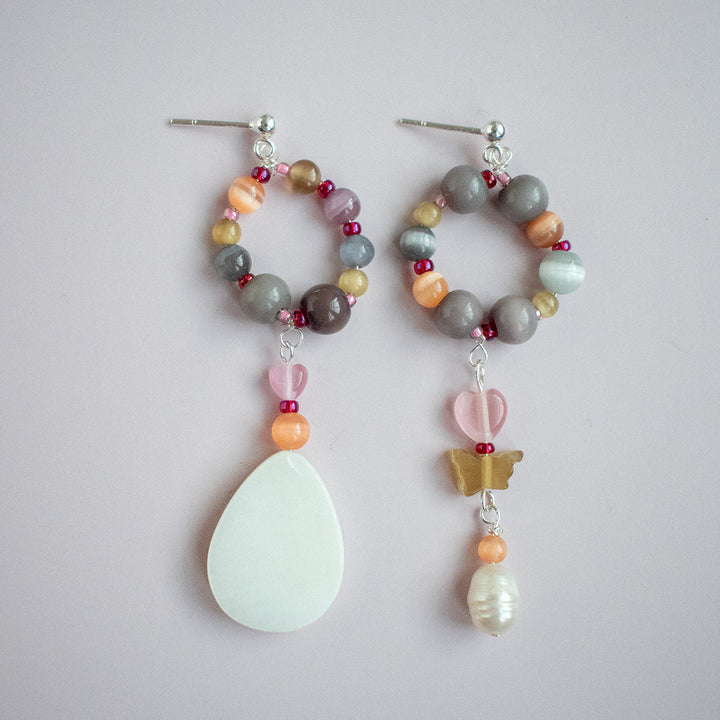 Ferrars Fiber Optic Bead and Shell Earrings