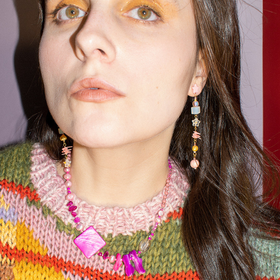 Woodhouse Pearl and Coral Dangle Earrings