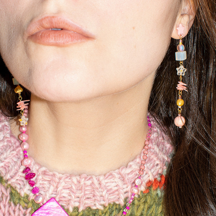 Woodhouse Pearl and Coral Dangle Earrings