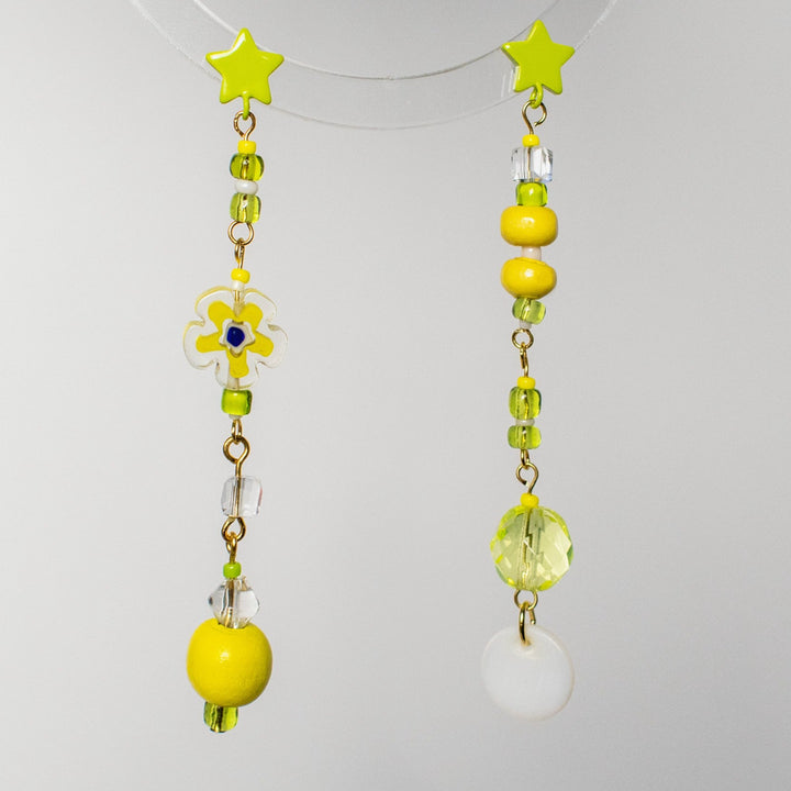 Gardiner Wood and Shell Dangle Earrings