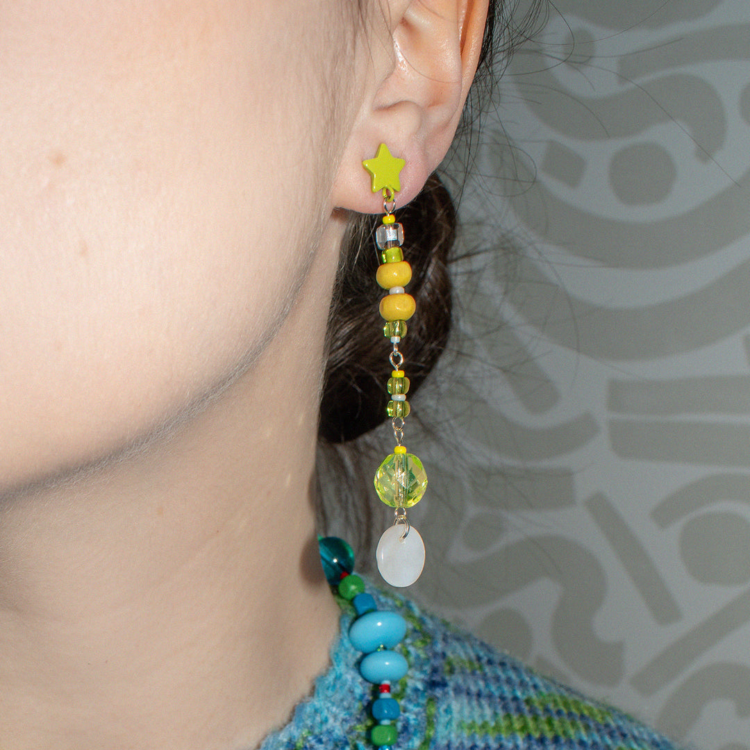 Gardiner Wood and Shell Dangle Earrings