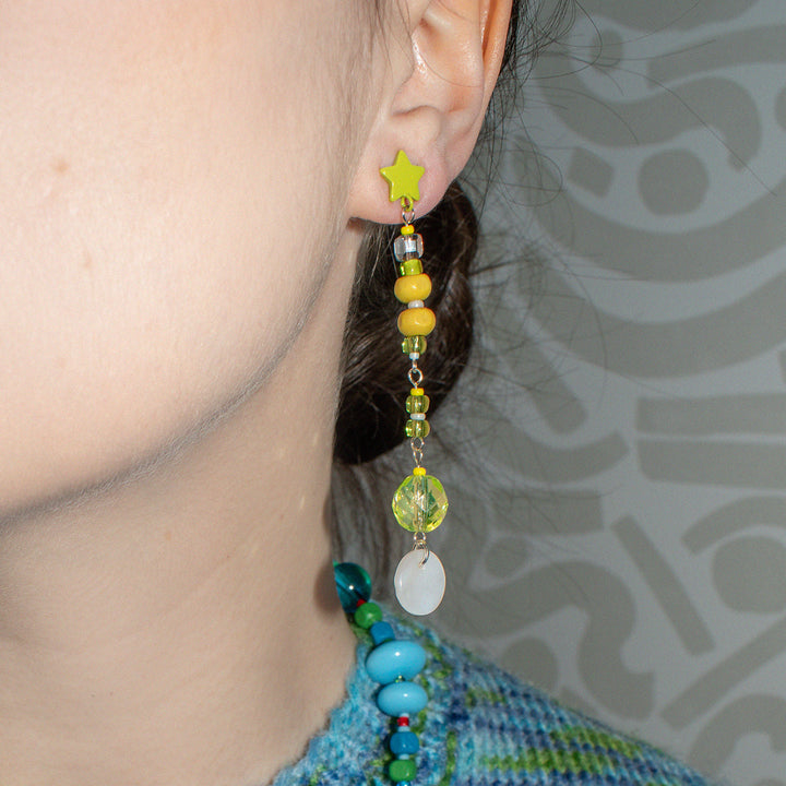 Gardiner Wood and Shell Dangle Earrings