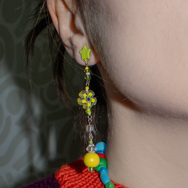 Gardiner Wood and Shell Dangle Earrings