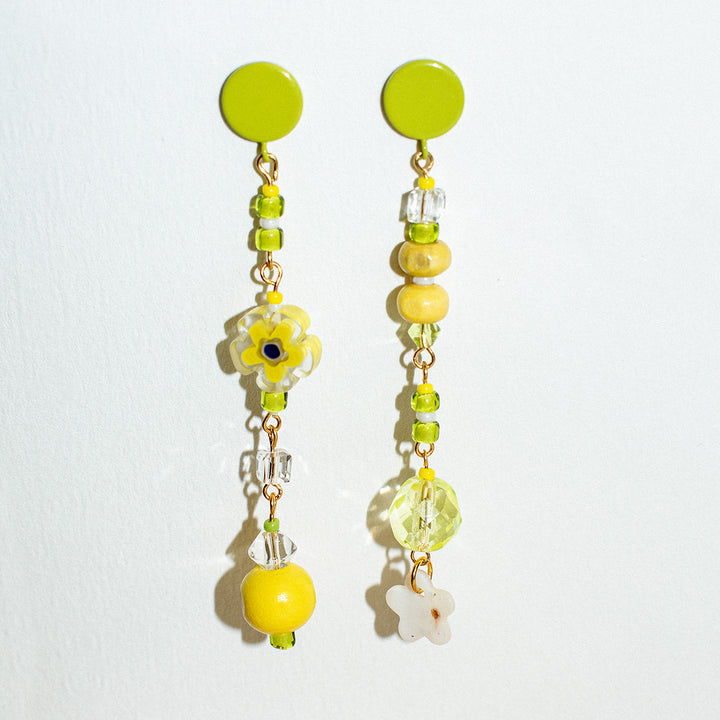 Gardiner Wood and Shell Dangle Earrings