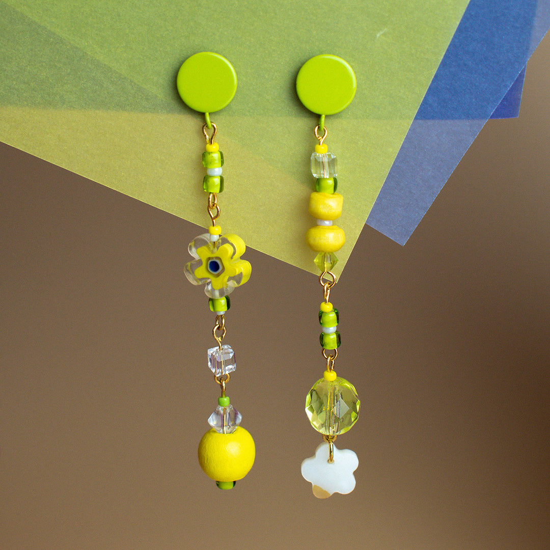 Gardiner Wood and Shell Dangle Earrings