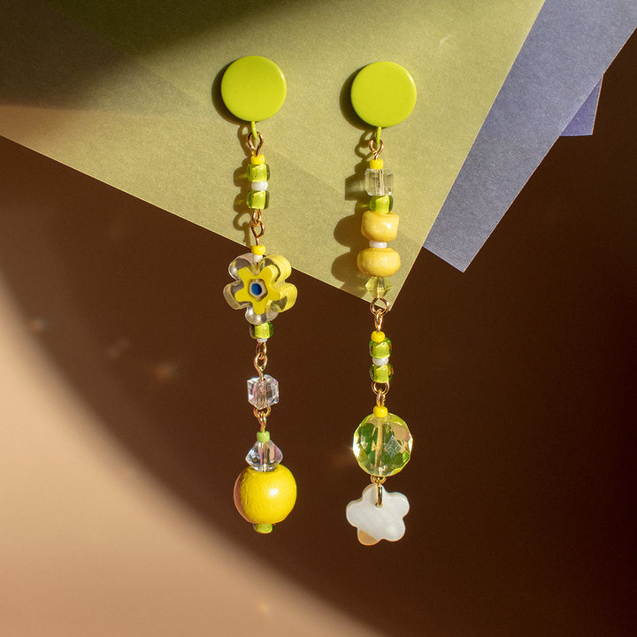 Gardiner Wood and Shell Dangle Earrings