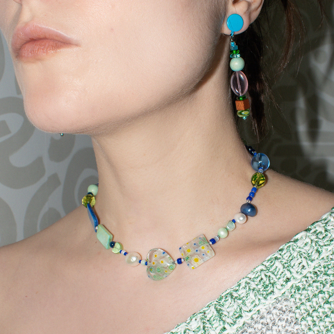 Callie Millefiori and Freshwater Pearl & Shell Necklace