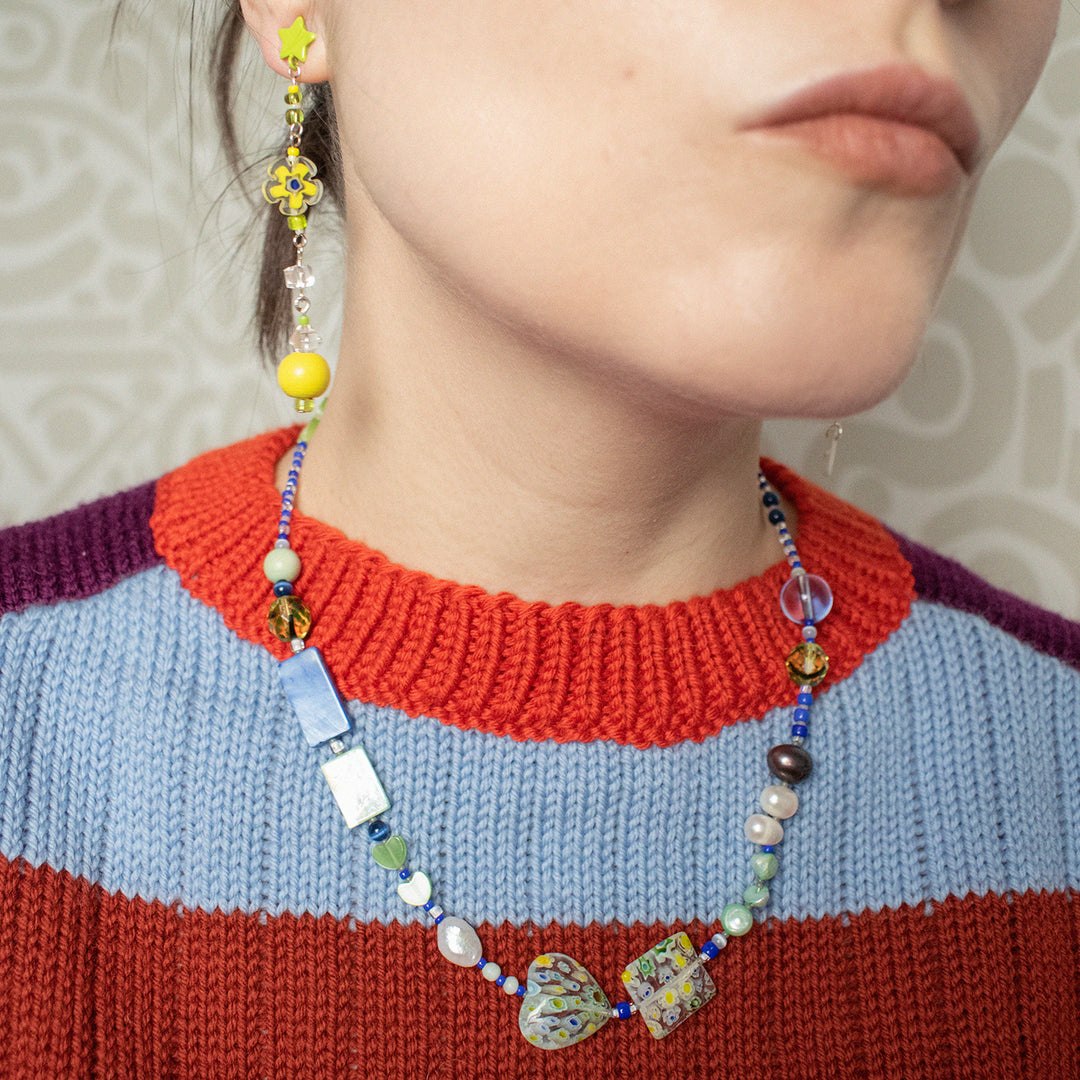 Callie Millefiori and Freshwater Pearl & Shell Necklace