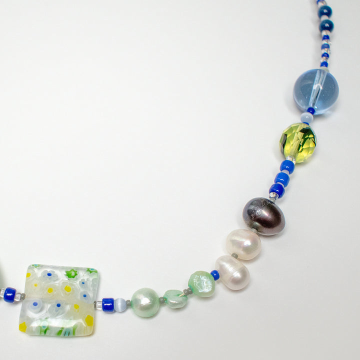 Callie Millefiori and Freshwater Pearl & Shell Necklace