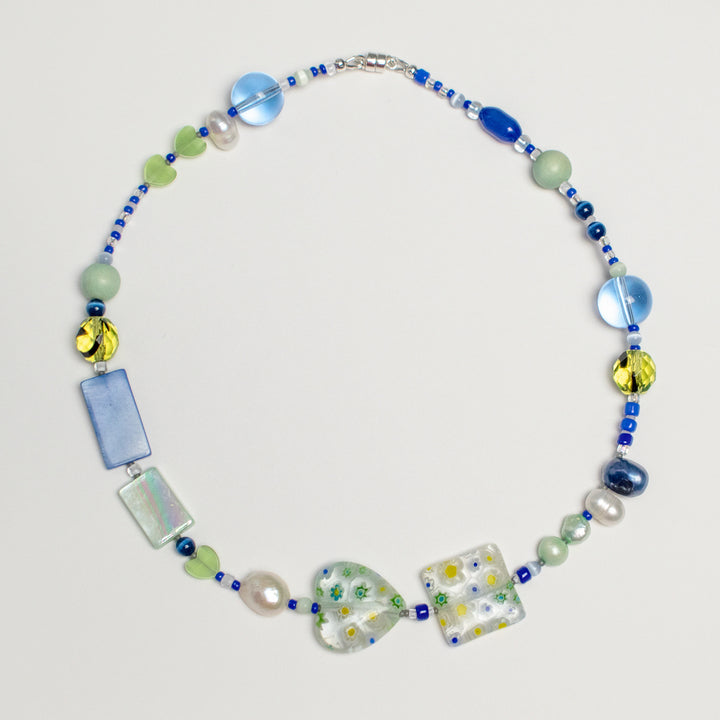 Callie Millefiori and Freshwater Pearl & Shell Necklace