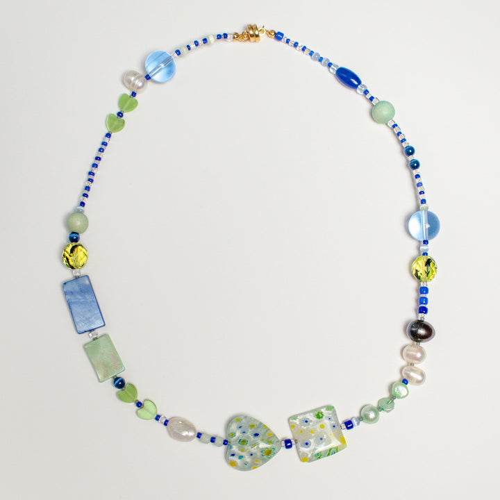 Callie Millefiori and Freshwater Pearl & Shell Necklace