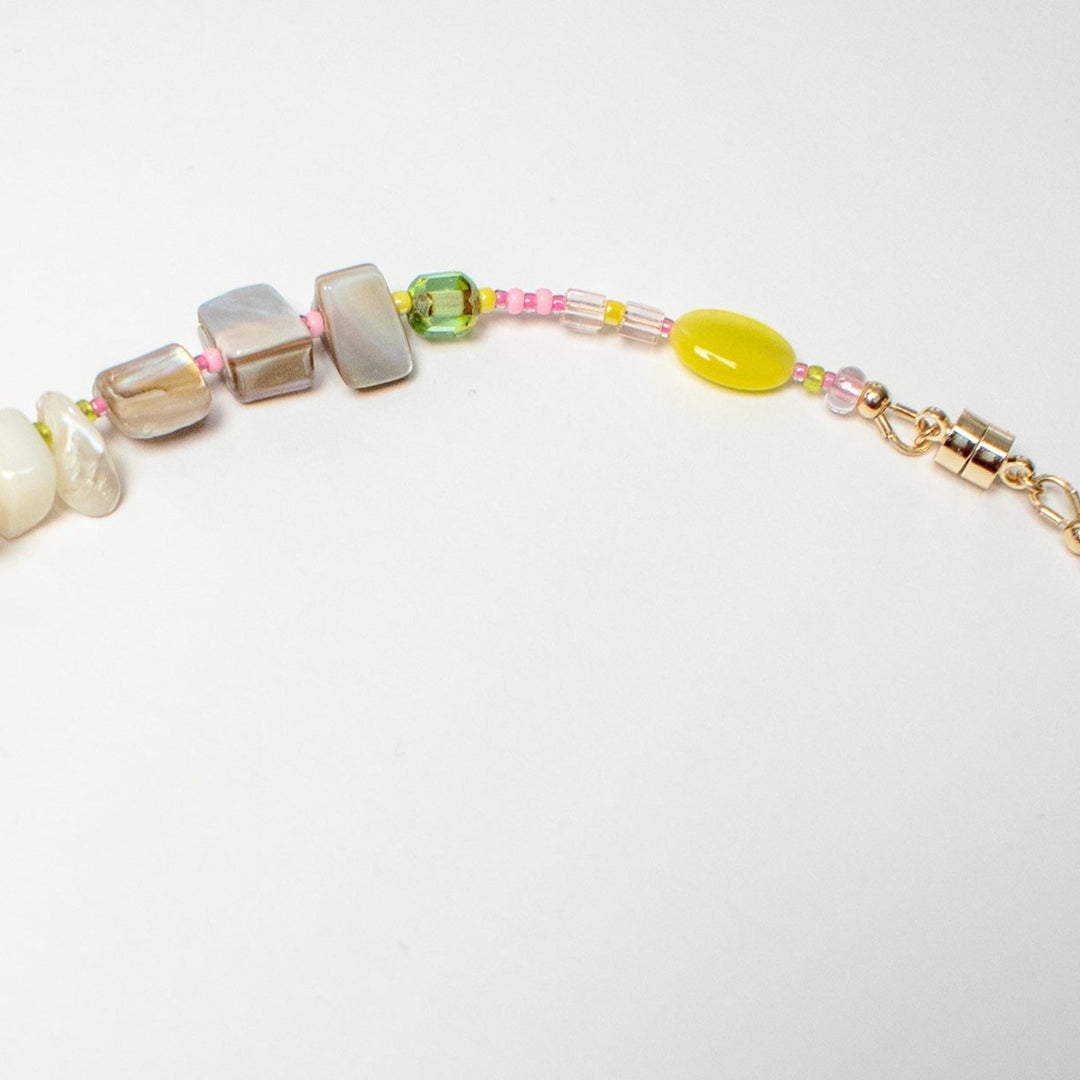 Medallion Pastel Pearl and Shell Necklace