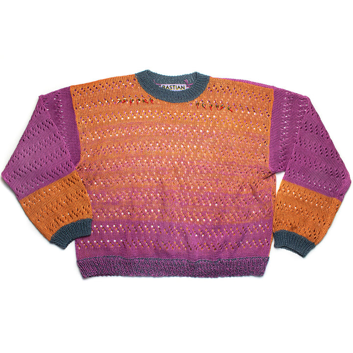 Ombre Linen Crew-Neck Sweater With Chilis