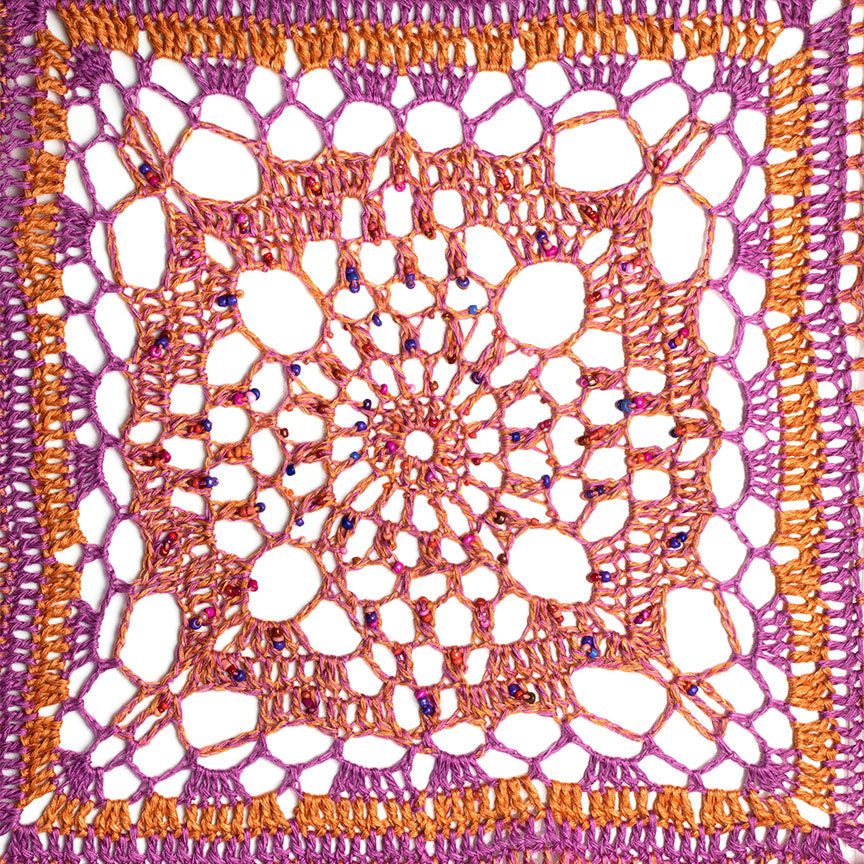 Granny Crochet Square Boat-Neck Sweater