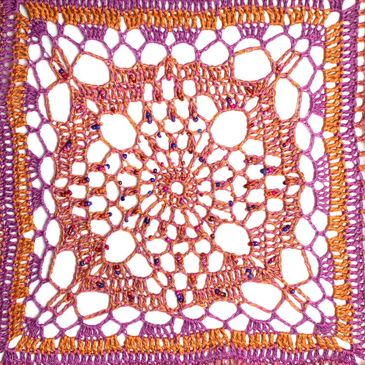 Granny Crochet Square Boat-Neck Sweater