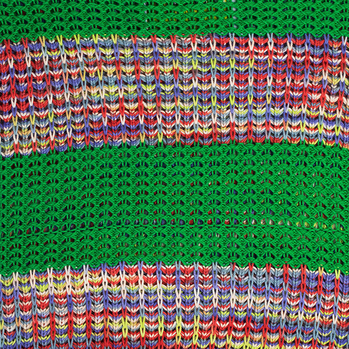 Shrunken Space-Dye Sweater Top With Beaded Neckline