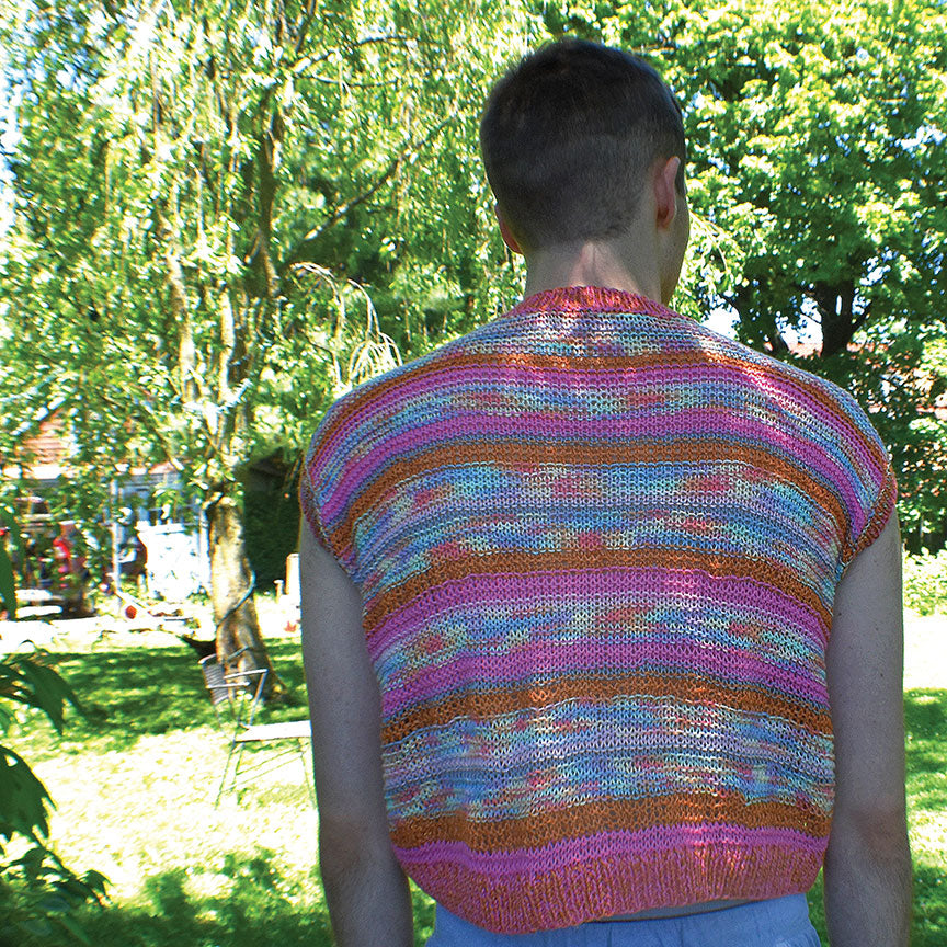 Cotton + Linen Crew-Neck Sweater Tank With Plastic Pony Beads