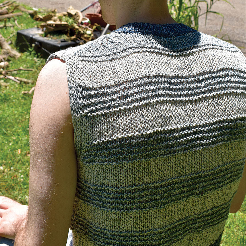 Cotton Crew-Neck Sweater Tank With Plastic Pony Beads