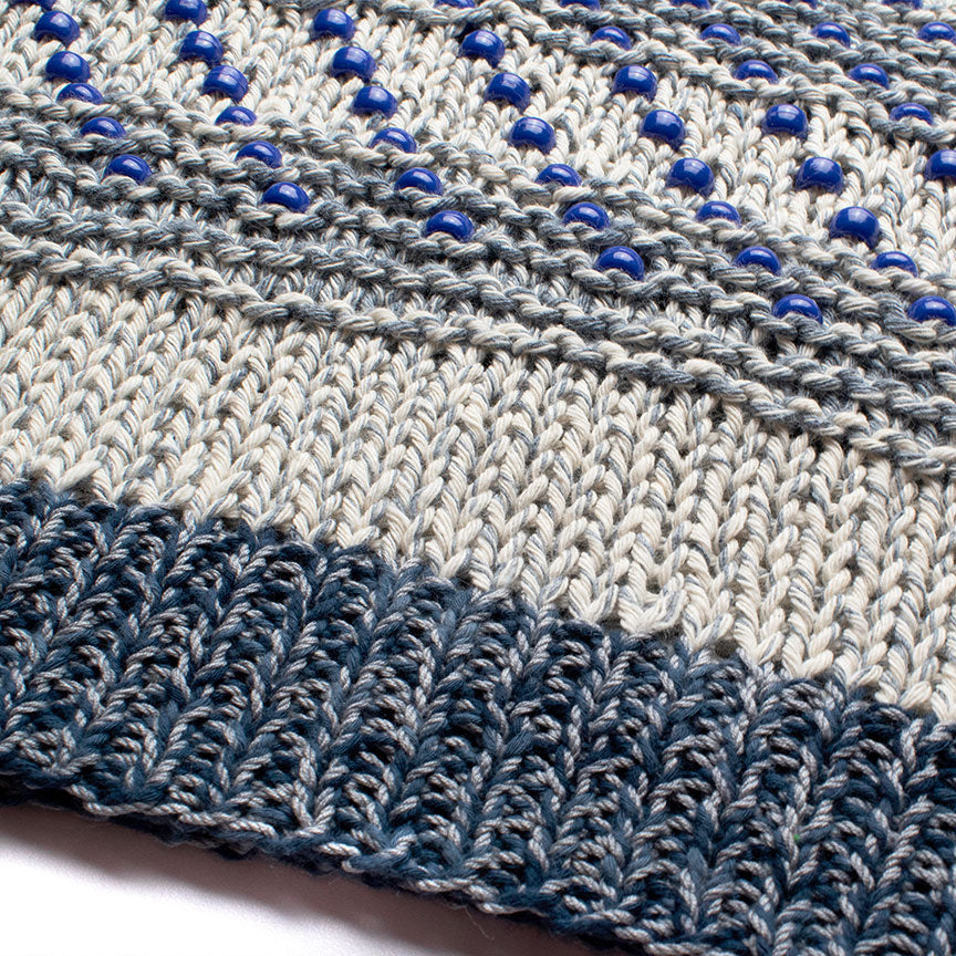 Cotton Crew-Neck Sweater Tank With Plastic Pony Beads