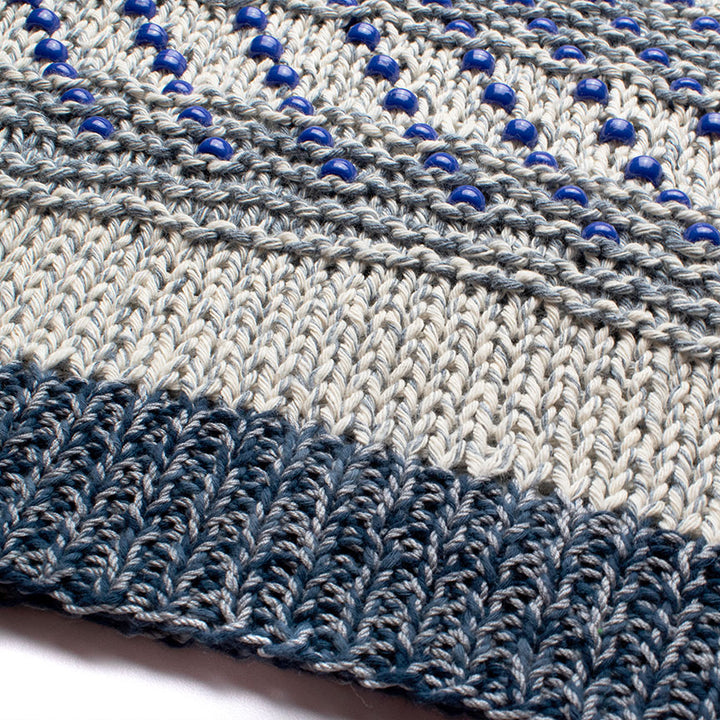 Cotton Crew-Neck Sweater Tank With Plastic Pony Beads