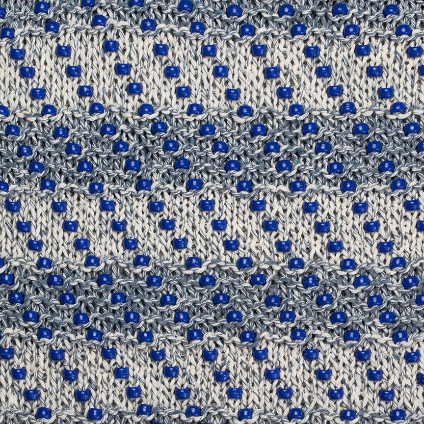 Cotton Crew-Neck Sweater Tank With Plastic Pony Beads