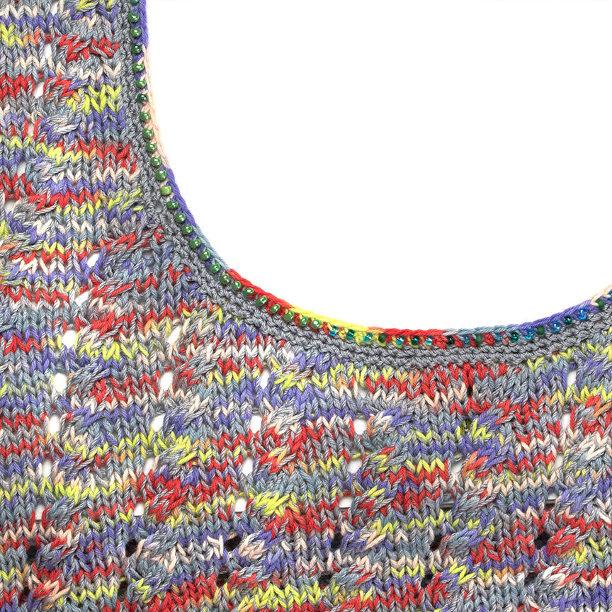 Diagonal Cable Scoop-Back Sweater Tank