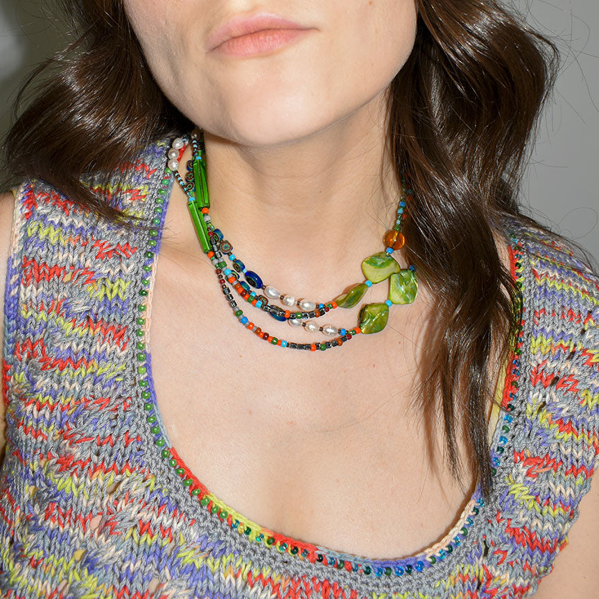 Diagonal Cable Scoop-Back Sweater Tank