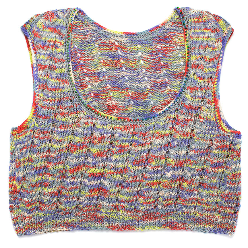 Diagonal Cable Scoop-Back Sweater Tank