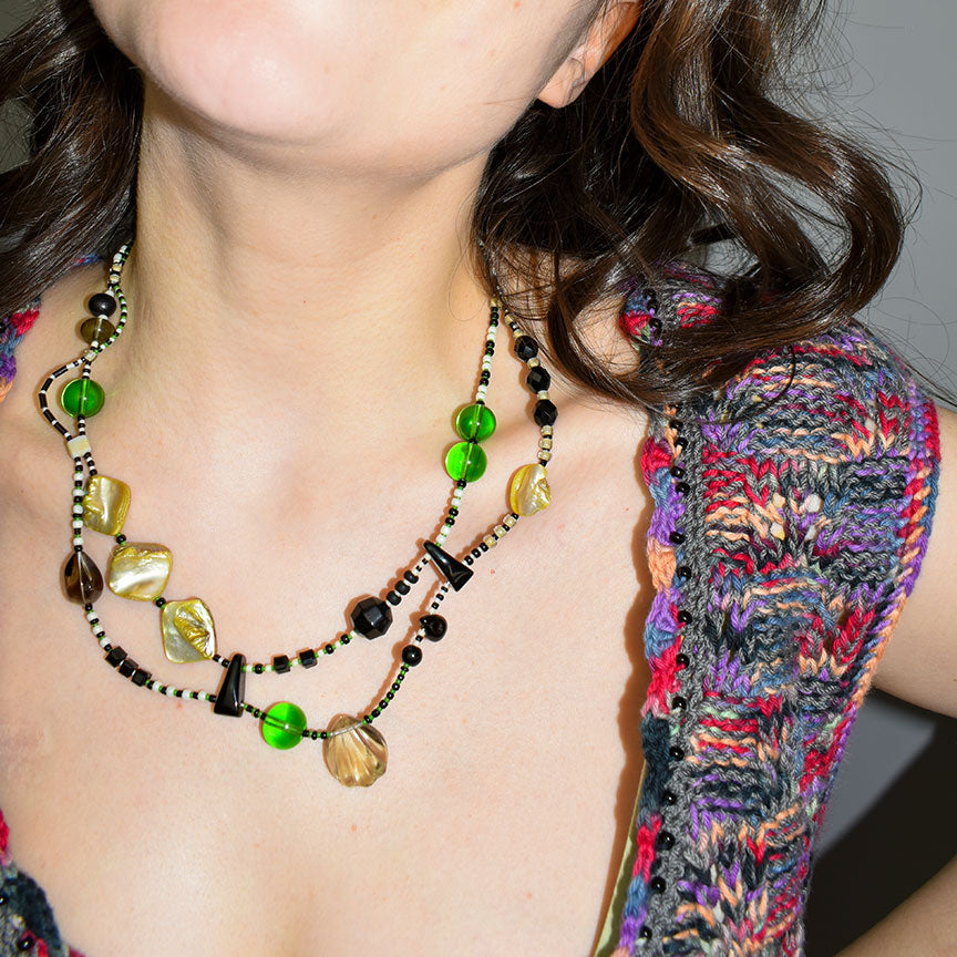 Checkerboard Knit Scoop-Back Sweater Tank