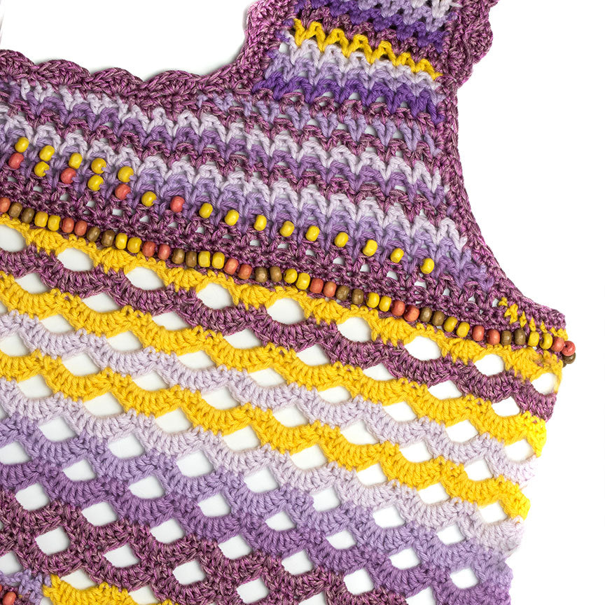Bias Ombre Crochet Square Tank with Beaded Detail