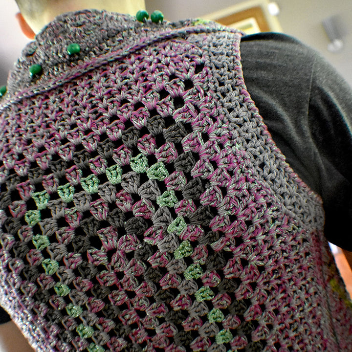 Crochet Vest with Beaded Collar