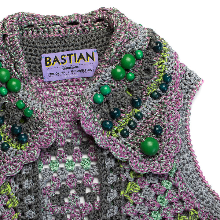 Crochet Vest with Beaded Collar