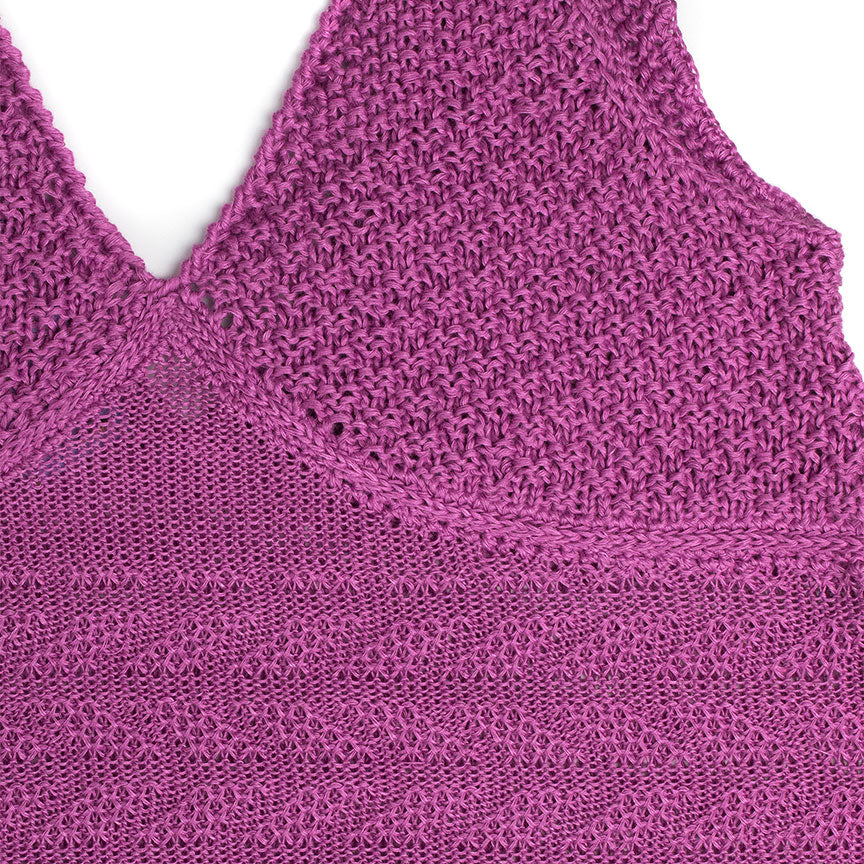 Fuchsia Lingerie Inspired Knit Blouse