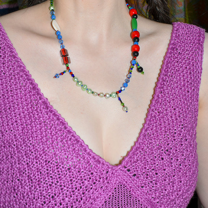 Fuchsia Lingerie Inspired Knit Blouse