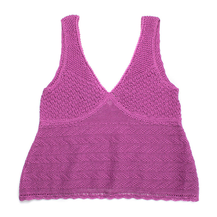 Fuchsia Lingerie Inspired Knit Blouse
