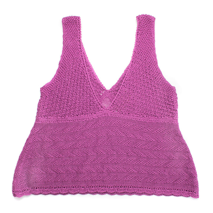 Fuchsia Lingerie Inspired Knit Blouse