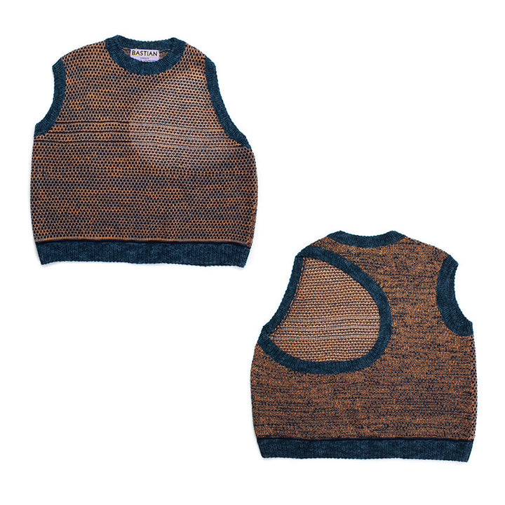 Dark Circular Cutout Knit Tank