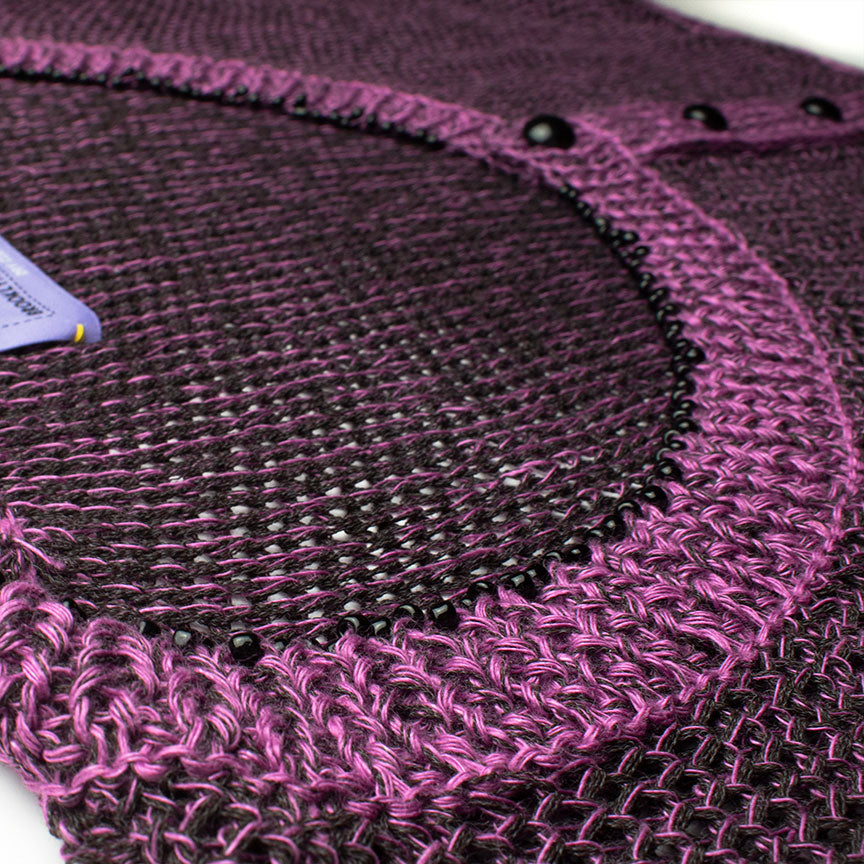 Circular Scoop Neck Cardigan with Beads