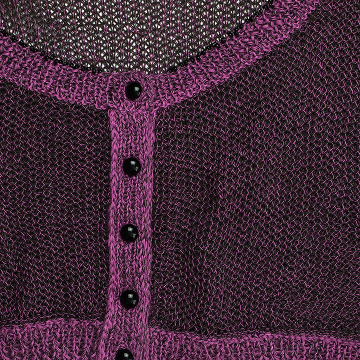 Circular Scoop Neck Cardigan with Beads